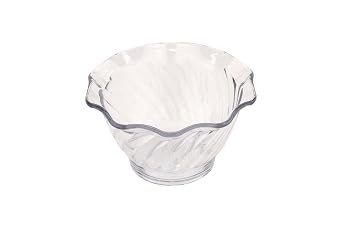 G.E.T. DD-50-CL-EC Plastic Tulip Ice Cream/Dessert Dish, 5 Ounce, Clear Set of 4 | Dishwasher safe, BPA-free, Shatterproof, Great for Salads, Sides, Pasta and Shared Dishes