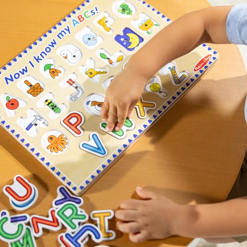 Image of Melissa & Doug Wooden Alphabet Sound Puzzle - Wooden Puzzle with Sound Effects (26 pcs) - FSC Certified