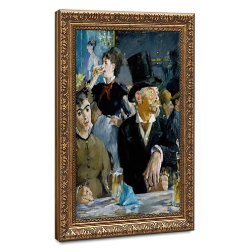 Affiche sur toile At The Cafe Édouard Manet cadre suspendu salon