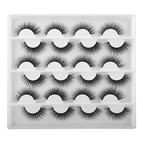 12 Pairs False Eyelashes, FANXITON Eyelashes Fluffy Long Faux Mink 3D Lashes Pack
