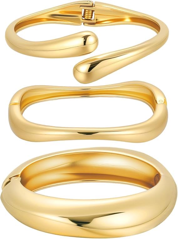 Bracelets en or épais irréguliers au design sculptural d'exception
