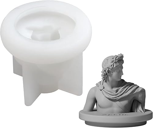 Miniatura 7 de Molde de silicona de estatua 3D, molde de escultura de retrato de hormigón para tapa de tarro de vela, herramientas de decoración del hogar de