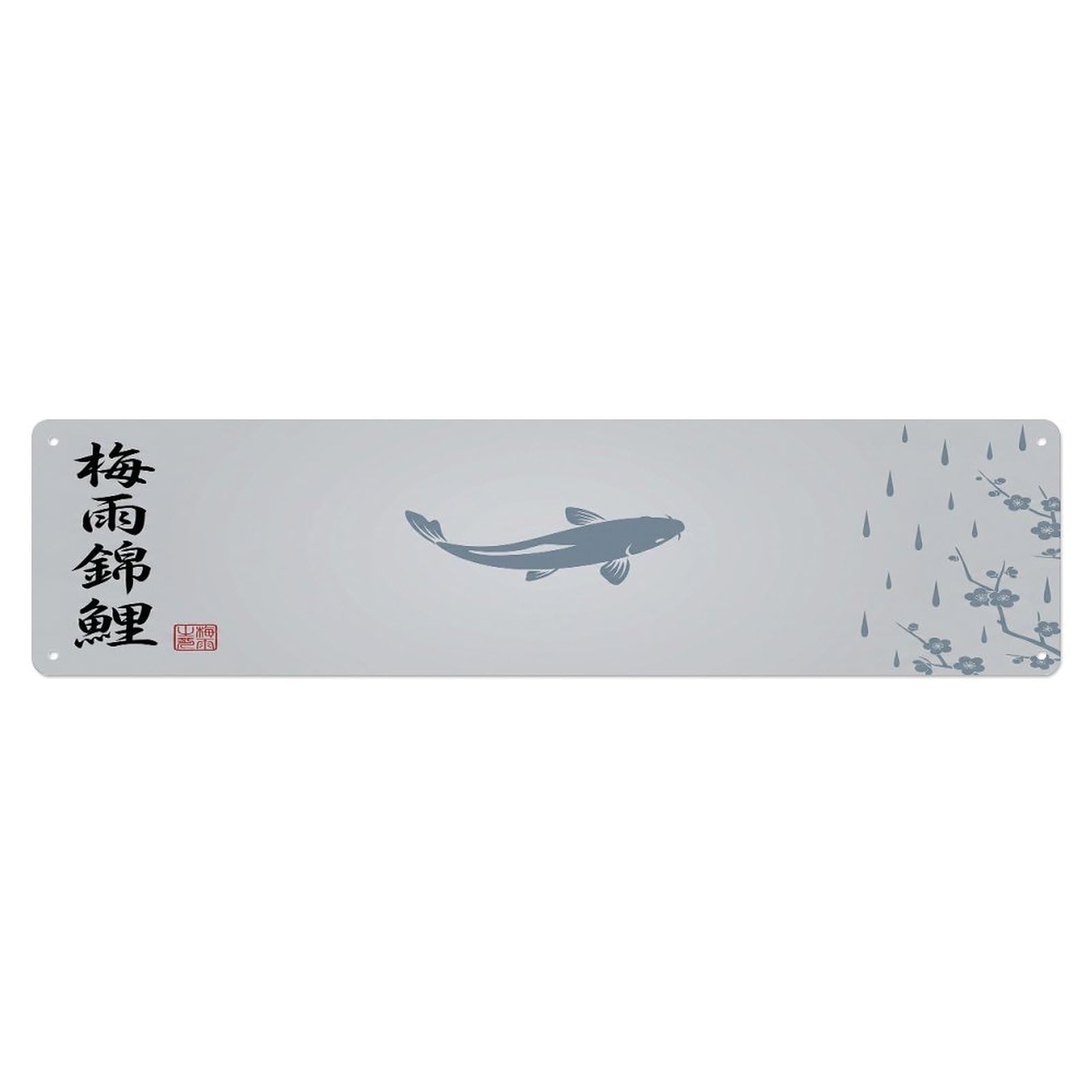 Vintage Koi Fish Japanese Cascade Metal Tin Sign