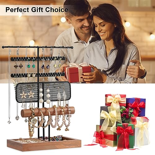 CILXGQLN Jewelry Organizer Earring Organizer, Necklace Organizer Earring Holder Stand Necklace Holder Jewelry Holder for Earrings, Necklaces, Bracelets, Rings, Watches, Female Women Gift