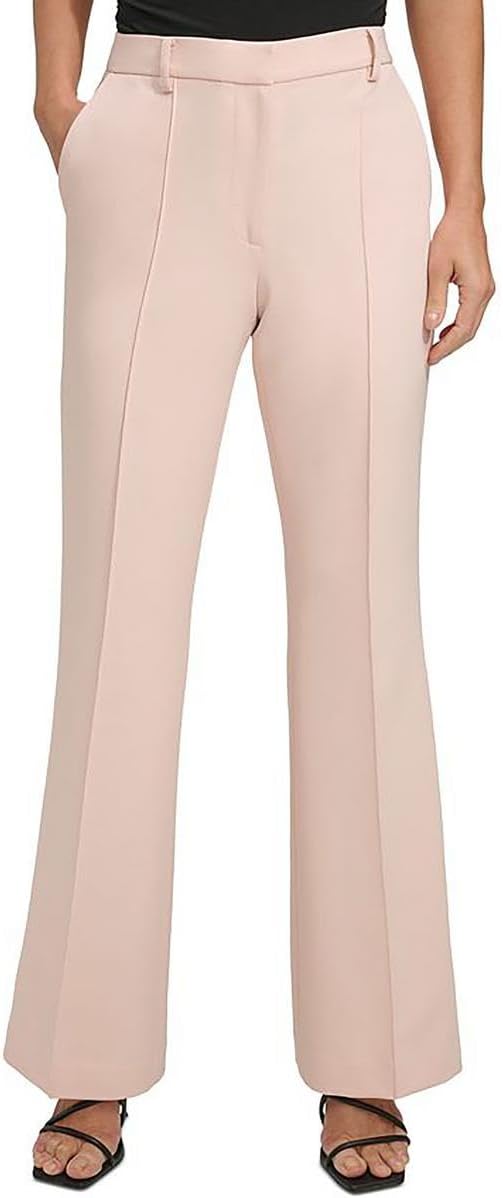 DKNY Womens Solid Bootcut Dress Pants, Pink, 14 / 33L