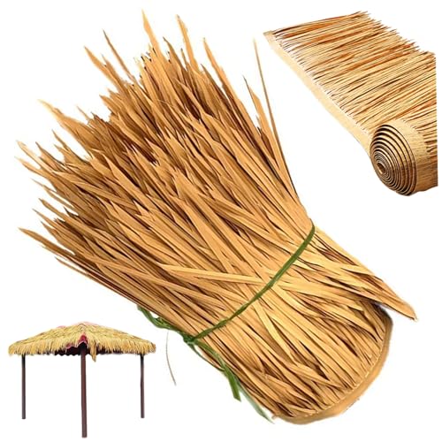 Wedhapy Rollo de Paja de 20x118 Pulgadas Techo de Paja Mexicana Techo de Artificial vívida Aislado ignífugo Recortable de PE para palapa Cerca cabaña de para Bar.