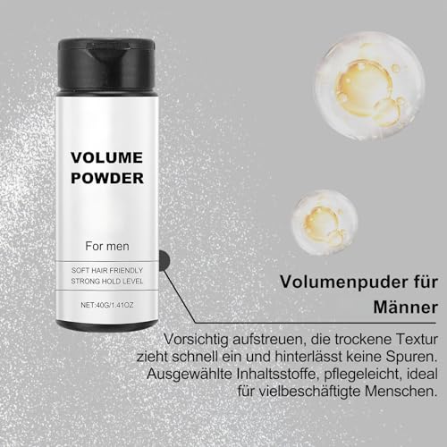 Texturpuder für Männer mit Textur Kamm,Volumen Puder Haare für Männer,Fluffy Hair Powder mit Mattem Effekt,Hair Styling Powder,Sofort Mehr Textur und Volumen, Leicht Aufzutragen,Lang Anhaltender Halt