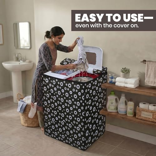 Image of DREAM CARE Waterproof & Dustproof Washing Machine Cover Top Load & Semi Automatic Suitable for 7 kg, 7.2 kg, 7.5 kg (83 x 95 x 51 cms)