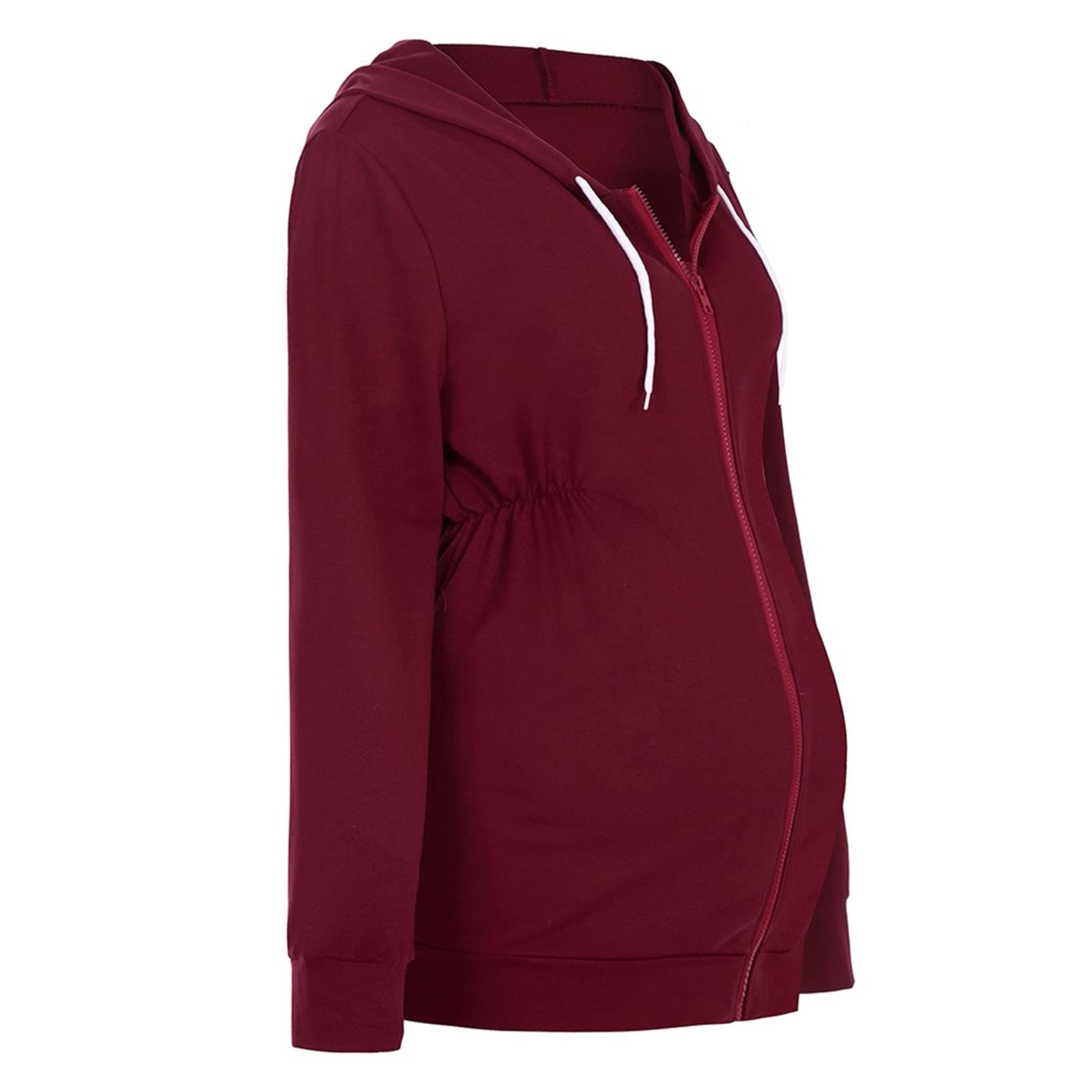 Damen Schwangere Jacke Sweatshirt Umstandspullover Stillen Hoodie Langarm Umstandsmode Stillpullover Kapuzenpullover Langarmshirt Stilloberteil Schwangerschaft