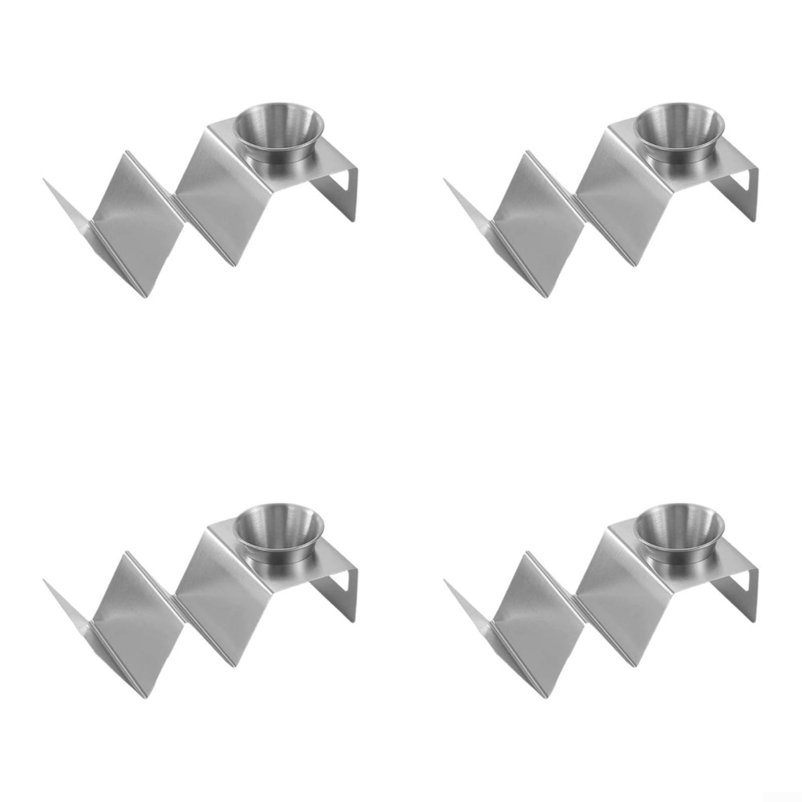 Soporte compacto de acero inoxidable para servir tacos para cenas