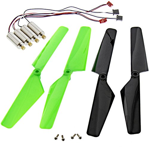 Traxxas LaTrax Alias 4 Motors & 2 Green & 2 Black Rotor Blades Counter clockwise