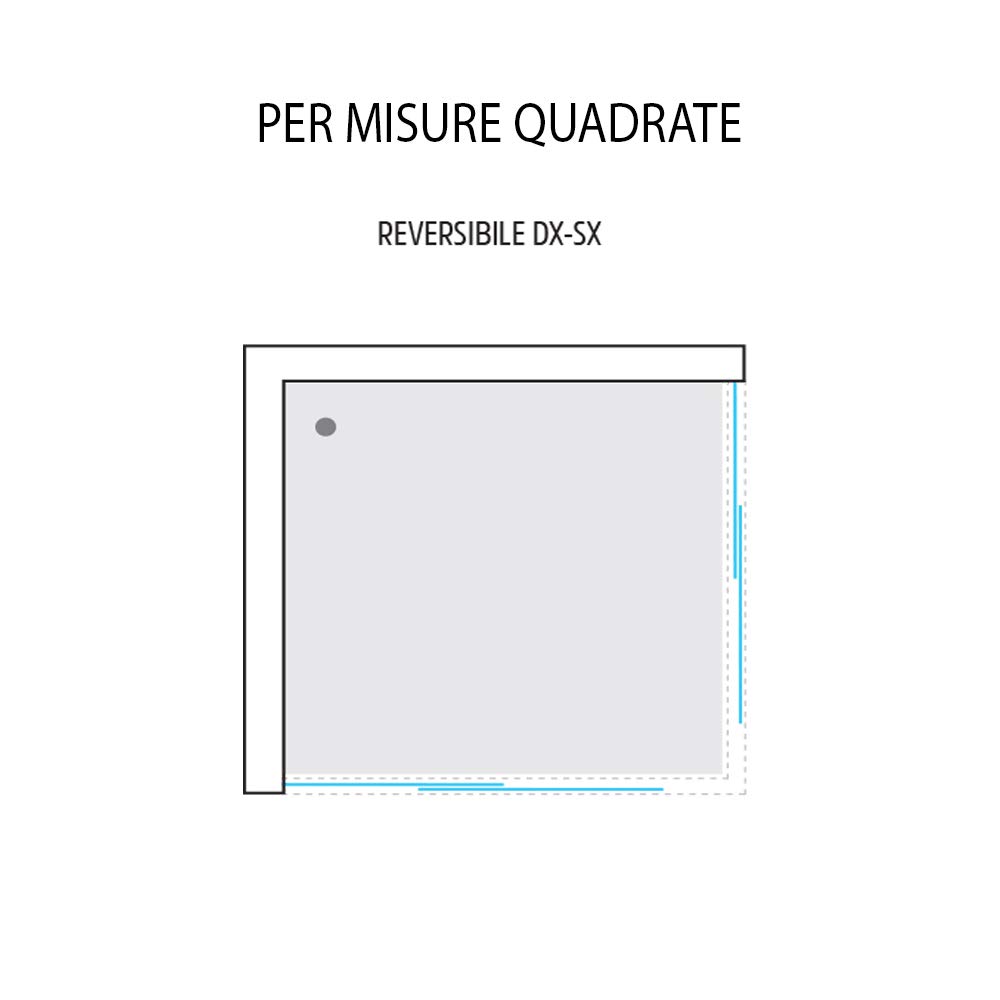 Ogomondo Box Doccia Corner Due Ante Cristallo Serigrafato (1, 76.5-79.5x76.5-79.5xh185 cm Serigrafato)