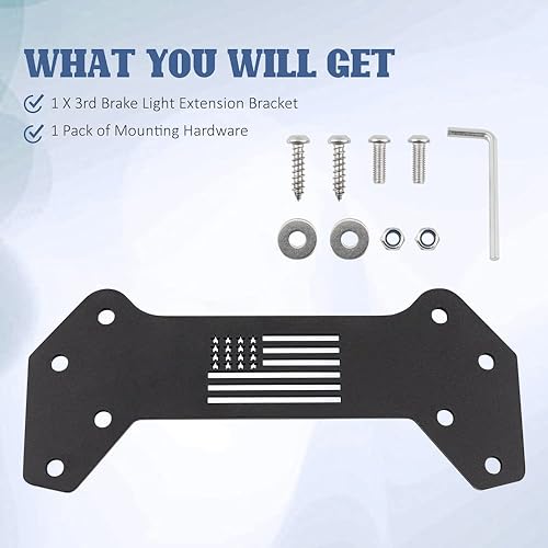 Miniatura 6 de Globled Soporte de extensión de 3 luz de freno compatible con Ford Bronco 2021, 2022, 2023, 2 puertas, 4 puertas, neumático de repuesto, soporte de