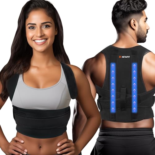 XETAFIT Free Size Neoprene_Blend Posture Corrector For Men & Women, Back Support Belt, Back Belt For Back Pain, Neck & Shoulder Support Belt, Back Brace-Universal Size (M, L, Xl)-Refer To Size Chart (B0CQCZ3N56) Amazon Price History, Amazon Price Tracker