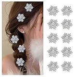 スノーフレーク ヘアクリップ 10個セット スノーフレーク 雪の結晶 ヘアピン ラインストーン パール 髪飾り 可愛い クリスマス ヘアピン 森ガール お姫様 キラキラ 髪飾り おしゃれ ヘアアクセサリー 女の子 お茶会 結婚式 学園祭 文化祭 誕生日 子供 レディース 冬 クリスマスプレゼント