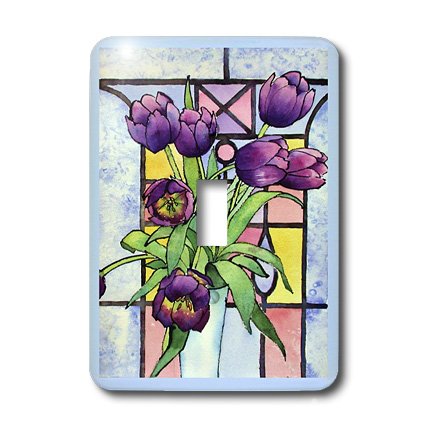 Interrupteur à bascule simple 3dRose Tulipes, une touche vintage pour votre déco