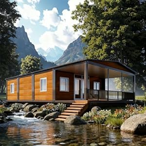 Prefab Tiny Homes for Sale | Expandable Foldable Modular Container Home with Bedroom, Bathroom & Kitchen, Portable Prefabricated Tiny Houses to Live in for Adults