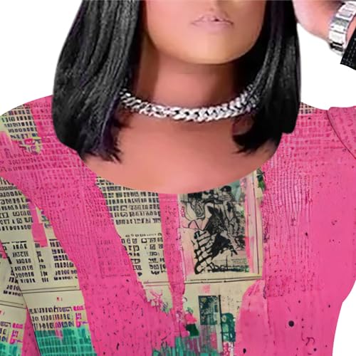 Image of PinkPatty Women's Plus Size Long Sleeve Maxi Dresses T Shirt Boho Fall Dress with Pockets