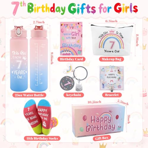 Belillpipi Birthday Gifts for 7 Year Old Girls, Presents for 7 Year Old Girls, 25 oz Tumbler Set 7th Birthday Gift for Girl, Daughter, Sister, Niece, Granddaughter - Image 7
