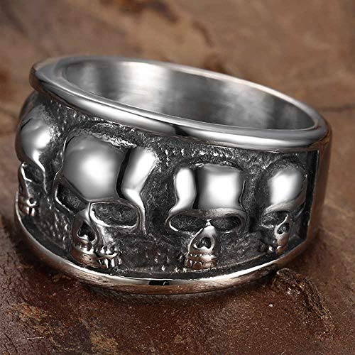 Jude Jewelers Retro Vintage Stainless Steel Gothic Death Skull Skeleton Cocktail Party Biker Statement Halloween Ring2
