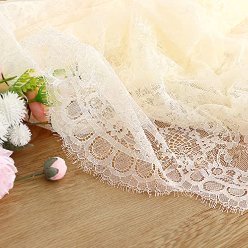 Ivory Lace Tablecloth Exquisite Wedding Lace Fabric 60X120 Inches Vintage Lace Overlay Rectangle Outdoor Party Event Decoration Classic Lace Tablecloth #TOP5