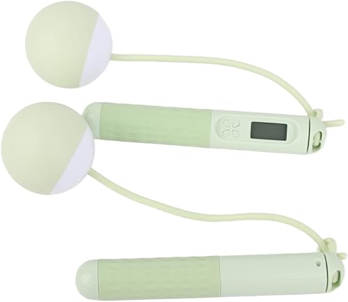 aqxreight Cuerda con contrapeso para adultos, cuerda de saltar para ejercicio de fitness en interiores, batería integrada