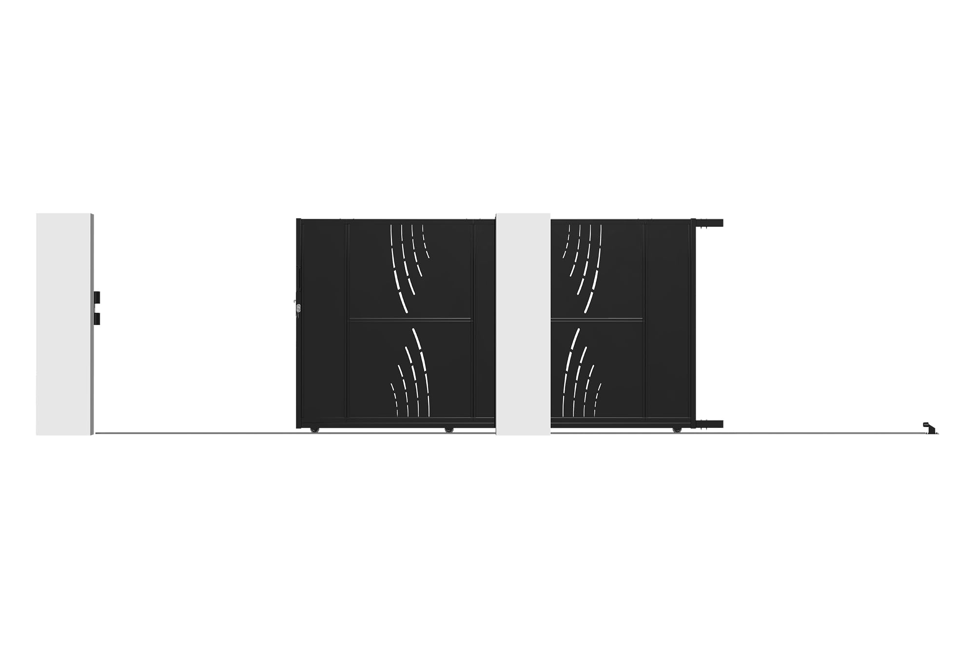 Casanoov Cancello scorrevole in acciaio NALI VELETA 3m, altezza 160cm, nero