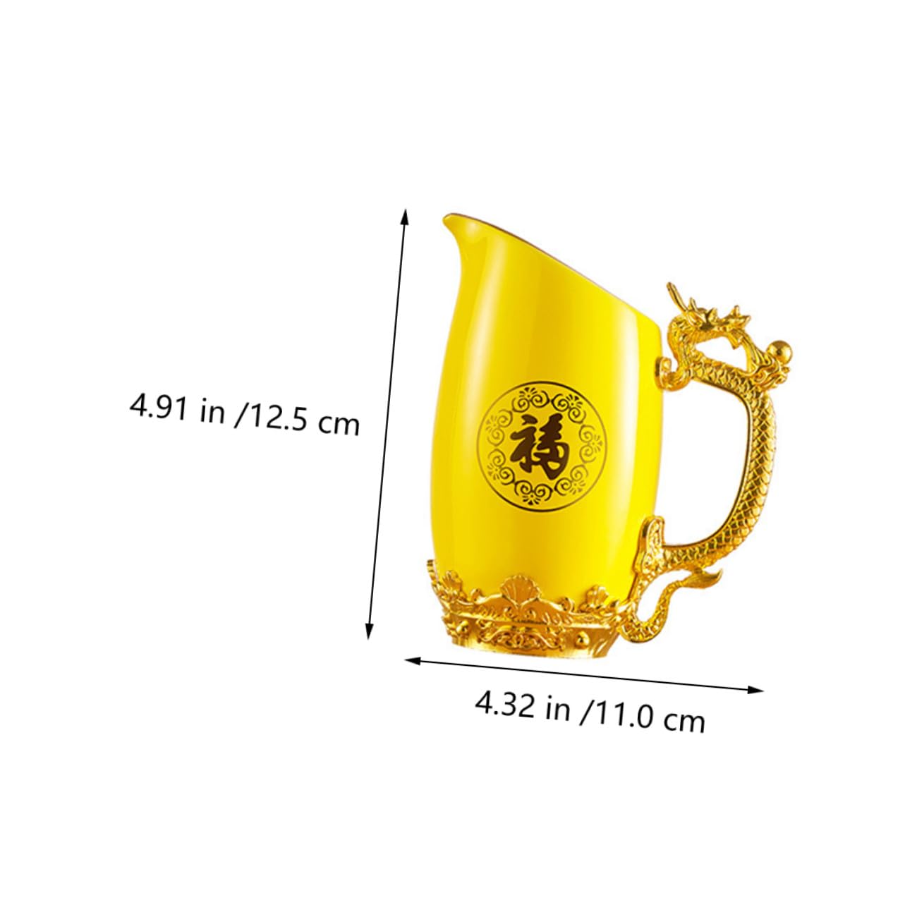 Set di 12 Bicchieri in Porcellana Zodiacali Cinesi per Vino Bianco Dosatore, Resistente e Raffinato, per Casa e Bar, Design Unico Animale Giallo Stili multipli