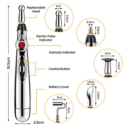 Acupuncture Pen,CAMTOA Electronic Acupuncture Pen,Meridian Acupuncture Pen with 5 Massage Energy Pain Therapy Acupuncture Pen,CAMTOA Electronic Acupuncture Pen,Meridian Acupuncture Pen with 5 Massage Energy Pain Therapy