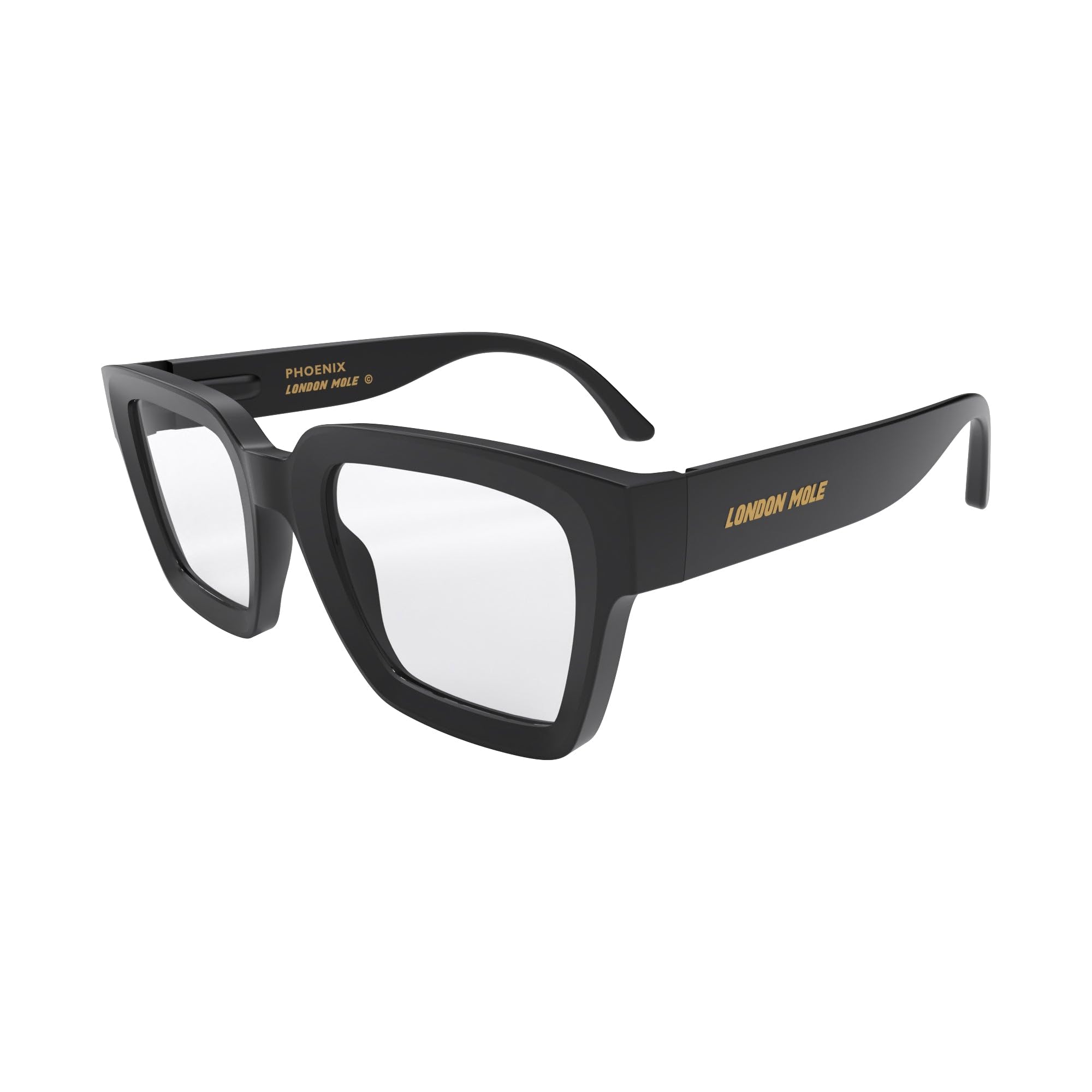 LONDON MOLE® Phoenix large oversized reading glasses, Rubberised Black - Image 3