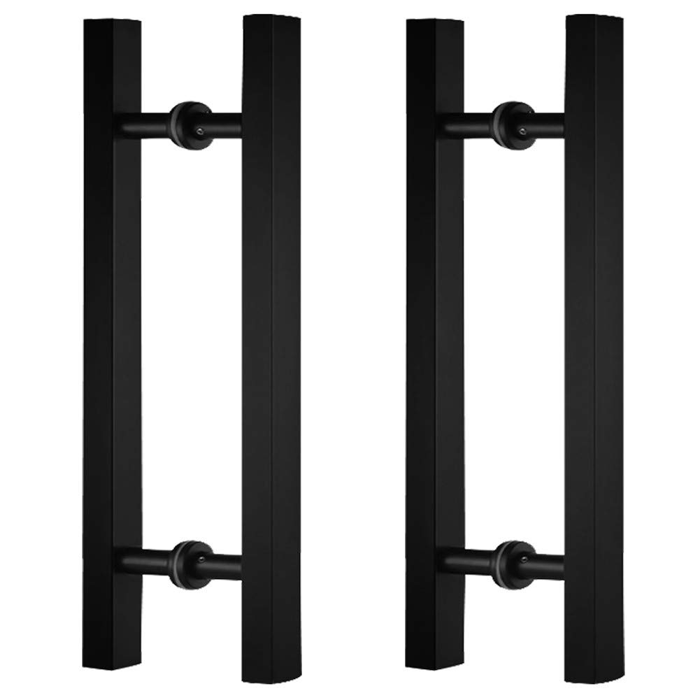 DFGHNBVC Modern Style Brushed Stainless Steel Barn Sliding Door Handle For Solid Wood/Glass Doors Commercial Grade Interior/Exterior Push Pull Handle Black Finish 1 Pack,Black 2Pcs-800A