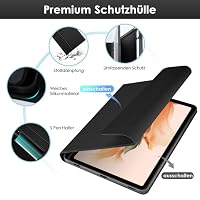 SOPPY Hülle mit Tastatur für 12,4'' Samsung Galaxy Tab S10+/S9 FE+/S9 Plus/S8+/S7+/S7 FE, Kabellose 7-Farbige Beleuchtung Tastaturhülle Schutzhülle Bluetooth Tastatur Hülle-Deutsches QWERTZ, Schwarz – Ansicht 4