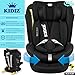 KIDIZ® Autokindersitz mit Isofix i-Size R129 100-150cm bis 12 Jahre, Kinderautositz Gruppe 0/1/2/3, mitwachsender Kindersitz, 5-Punkt-Gurt, höhenverstellbare Kopfstütze, Sitzerhöhung Auto, Schwarz