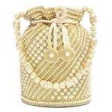 Aheli Beads Studded Potli Bag Gift for Women Handmade Ethnic Purse Evening Handbags Stylish Bridal Fashion Clutch