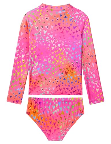 Image of Girls Rash Guard Swimsuit Two Pieces Adorable Swimswear Quick Dry Bathing Suit Long Sleeve