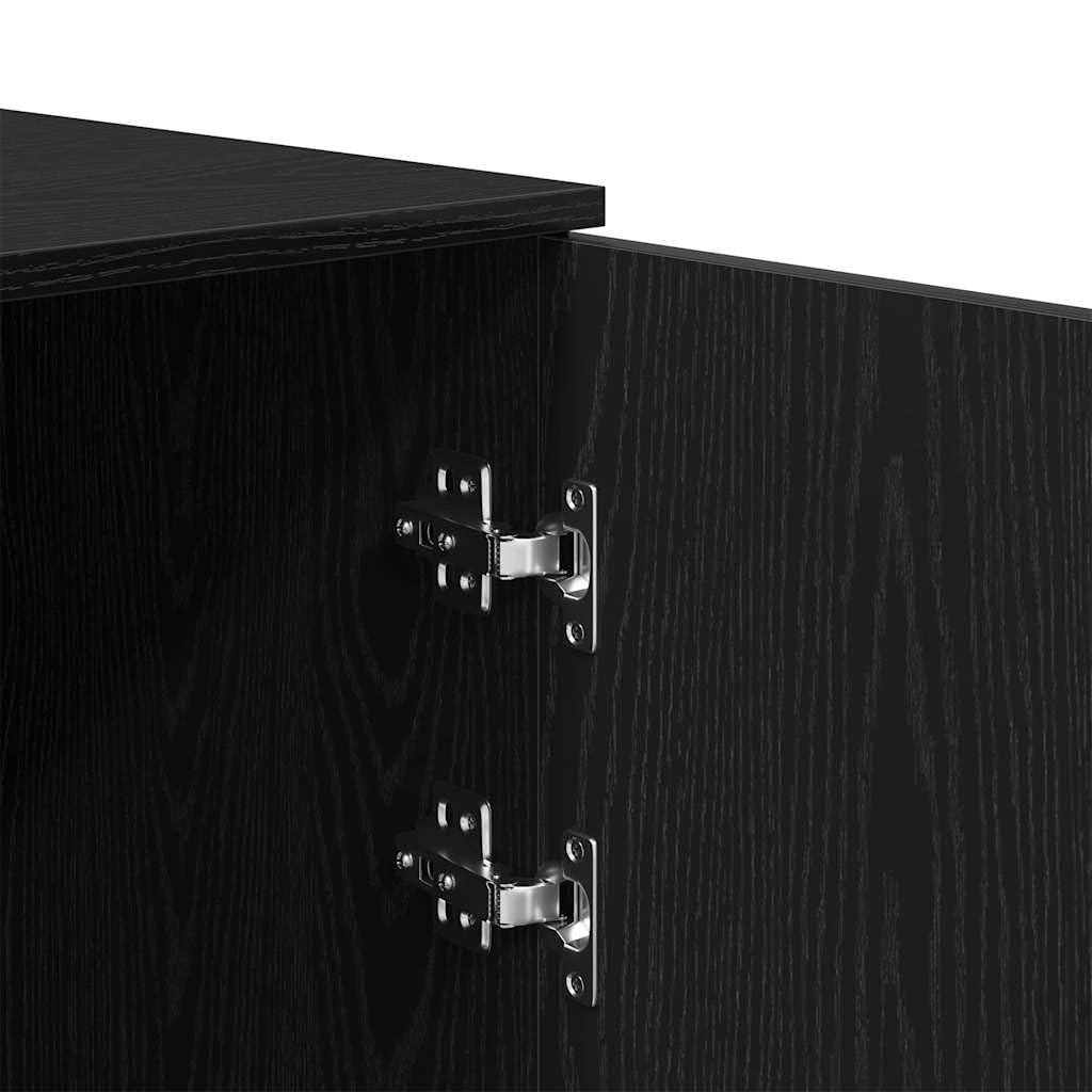 vidaXL Mobiletto portaoggetti Nero 50x45x103,5 cm in Legno ingegnerizzato