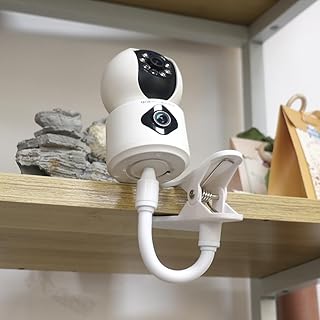 1 support portable sans perforation pour webcam, moniteur et appareil photo, kit de montage flexible 250 x 110 x 75 mm, blanc