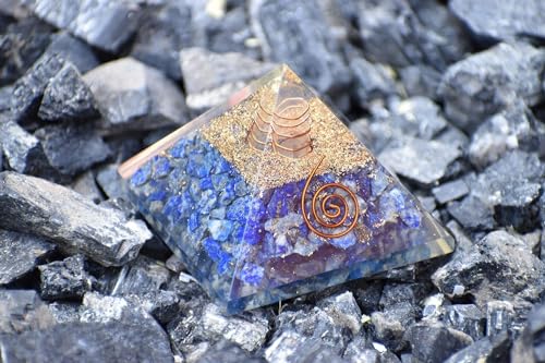 Image of Lapis Lazuli Crystal Pyramid | 2 Inch | Feng Shui & Vastu Correction | Crystal Pyramid for Positive Energy, Health, Good Luck | Home & Office Decor | Gift | Study Table