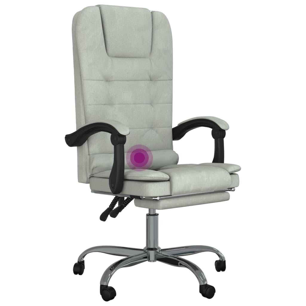 Silla de oficina de masaje con función de masaje y respaldo ajustable, rotación de 360 grados, altura regulable y ruedas para una óptima libertad de movimiento en el área de trabajo