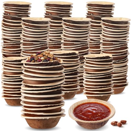 10 Best Palm Leaf Plates Perfect for Eco-Friendly Entertaining 6 400 Pcs Disposable Palm Leaf Dip Bowls