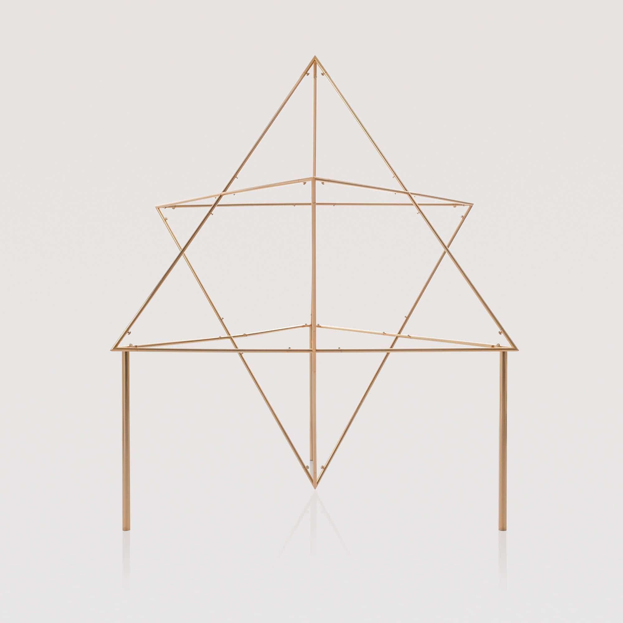 Merkaba, piramide di Salomone per le terapie energetiche e la meditazione -Zuccari 180 cm placcata in oro 24k