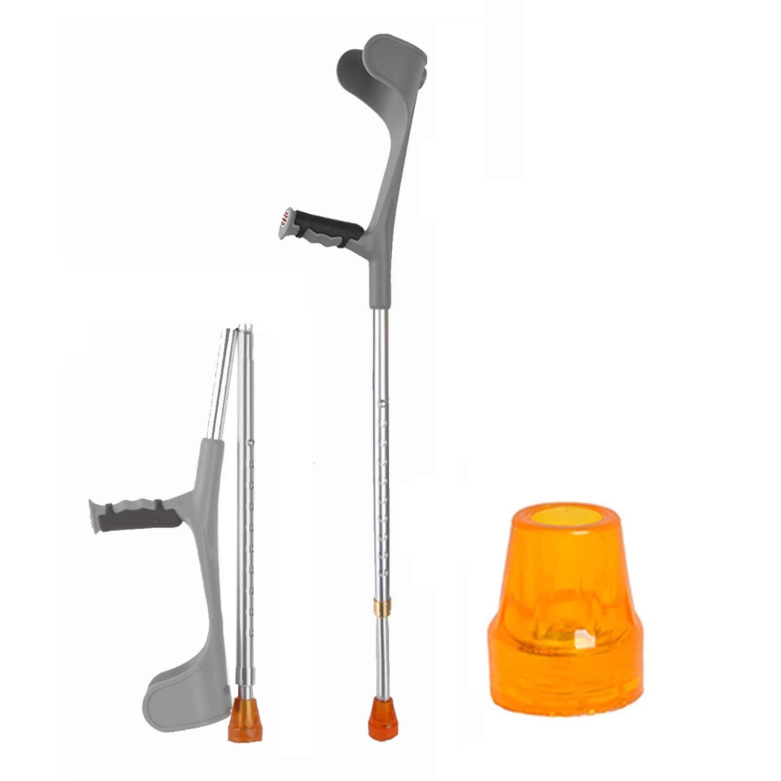 Muletas plegables, muletas plegables para adultos, muletas de antebrazo ajustables, muletas de codo de aleación de aluminio para hombres y mujeres, ayudas para la movilidad por fractura (color: plat