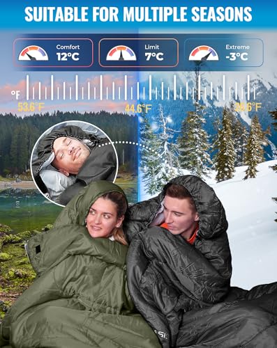 KingCamp Sleeping Bag 3 Season- Lightweight Waterproof Camping Sleeping Bag Indoor & Outdoor Use for Adults Kids for Hiking Backpacking and Camping with Compression Sack - Image 4
