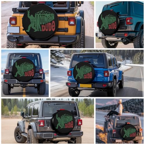 Image of GENANY Cute Bigfoot Mountain Father's Day PVC Spare Tire Cover for RV Trailer, Waterproof, Size 17 Fits 31-33 Inch
