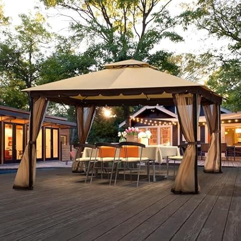 BUPPLEE 10x12 Outdoor Patio Gazebo Cover