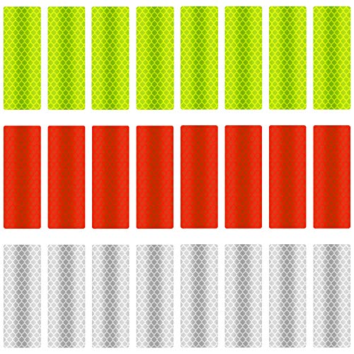 36 Pieces Car Warning Reflective Stickers Self-adhesive Tape Warning Stickers Night Warning Stickers Visibility Reflective Stickers Waterproof Reflective Tape Stickers for Vehicle Motorcycle Bicycle