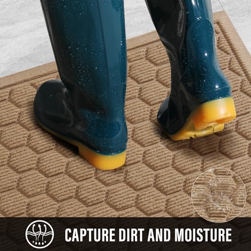 image for HIYARD Front Door Mat, Absorbent Resist Dirt Welcome Door Mat Indoor O