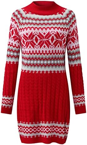 Ladies Christmas Sweater Dress High 