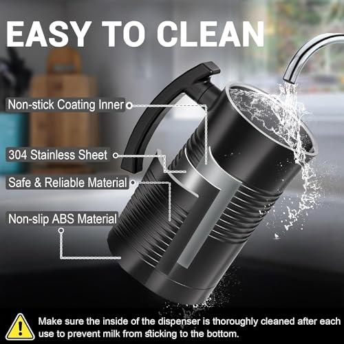 Electric Milk Frother, 11.8oz/350ml Milk Frother and Steamer, Automatic Hot and Cold Foam Maker for Coffee, Latte, Cappuccino, Macchiato, Hot Chocolate - Thumbnail 6