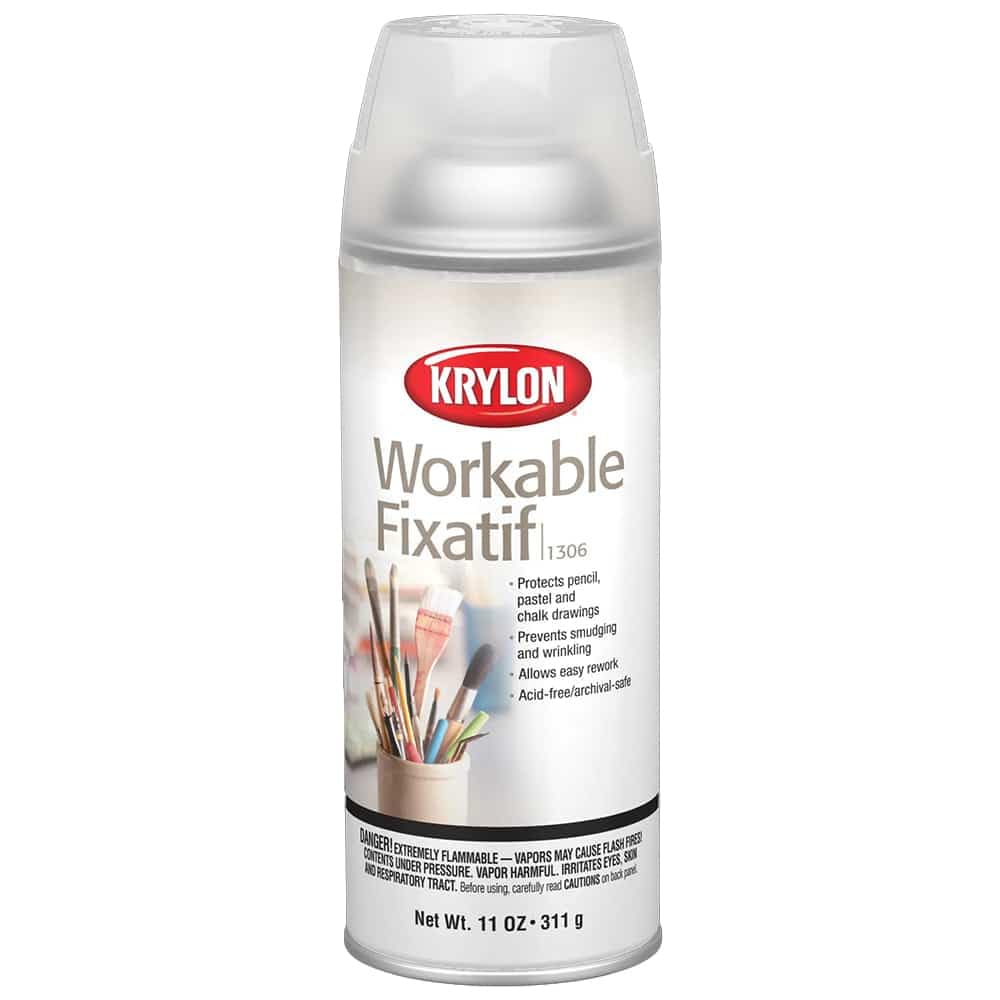 Krylon K01306 Workable Fixatif Spray Clear, 11-Ounce Aerosol,Matte (Pack of 6)